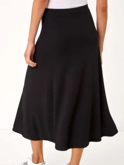 Zwart - Roman A-Line Pull On Stretch Skirt
