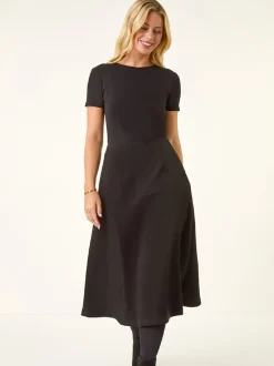 Zwart - Roman Petite Suede A-Line Skirt