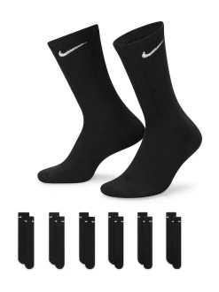 Zwart - Ronde hals - Nike - 6 Paar verzachte sokken voor alle dagen