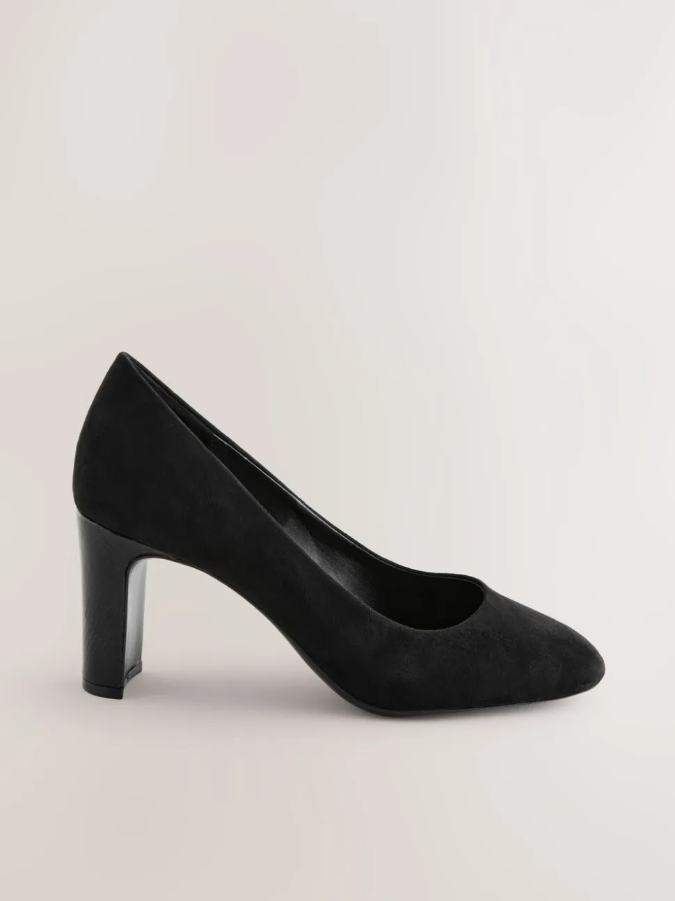 Zwart - Ronde Teen Block Court Schoenen