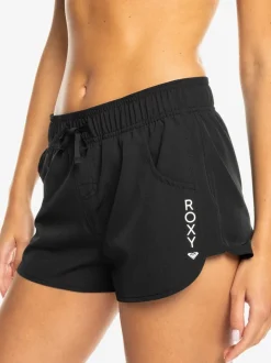 Zwart - Roxy Wave boardshort met logo van 2 inch