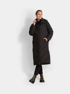 Zwart - Seraphine 3-In-1 Lange Chevron Puffer zwangerschapsjas
