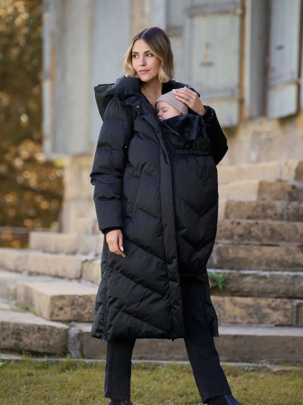 Zwart - Seraphine Lange 3-In-1 Zwangerschaps- en Draagjas Puffa Coat