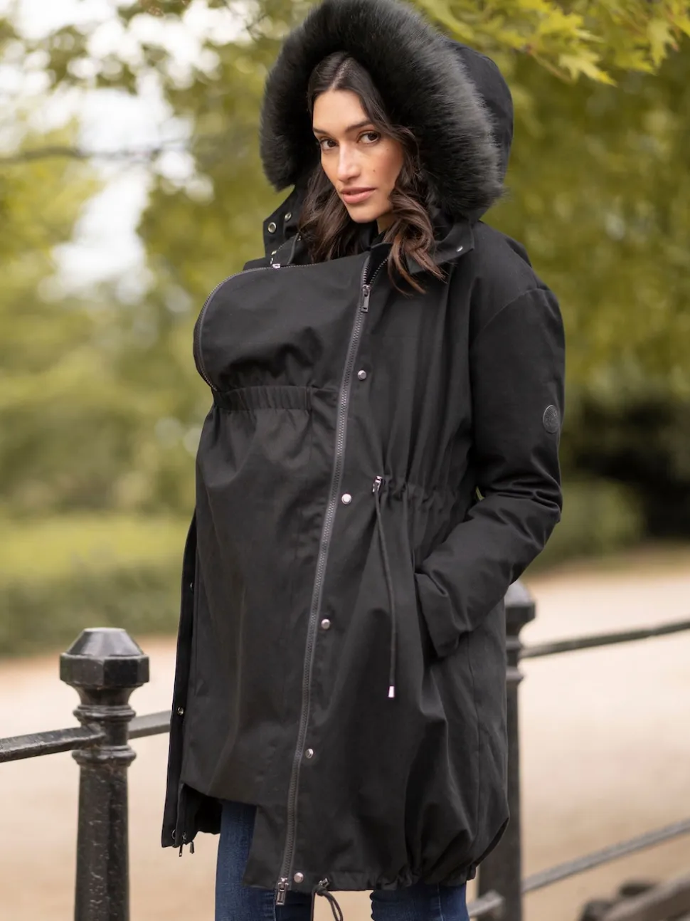 Zwart - Seraphine Premium Sub-Zero donsgevulde 3-in-1 zwangerschaps- en draagparka