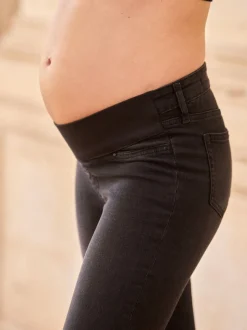 Zwart - Seraphine Premium Organische Zwangerschaps Skinny Jeans Onder de Buik