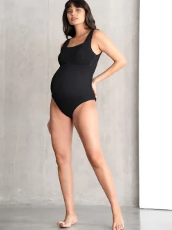 Zwart - Seraphine Textured Maternity Swimsuit