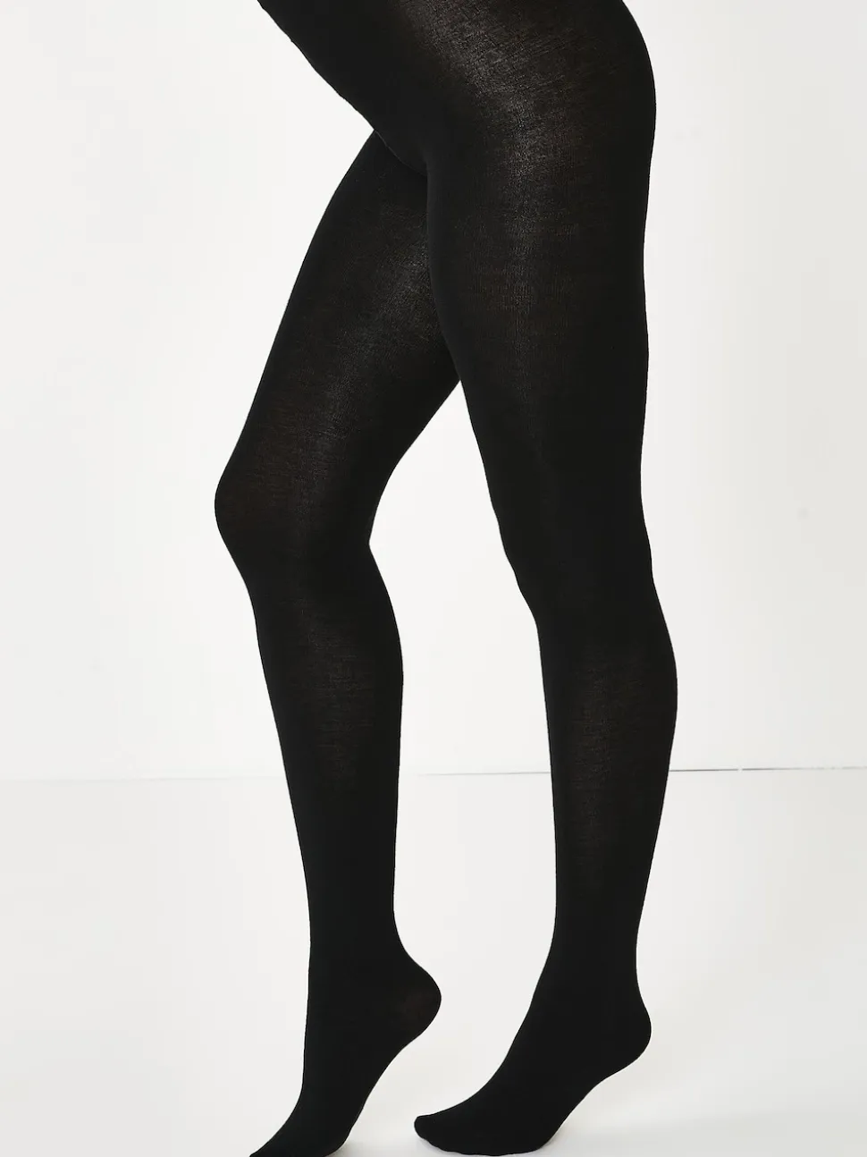 Zwart - Set van 2 gebreide panty's met warme handgreep