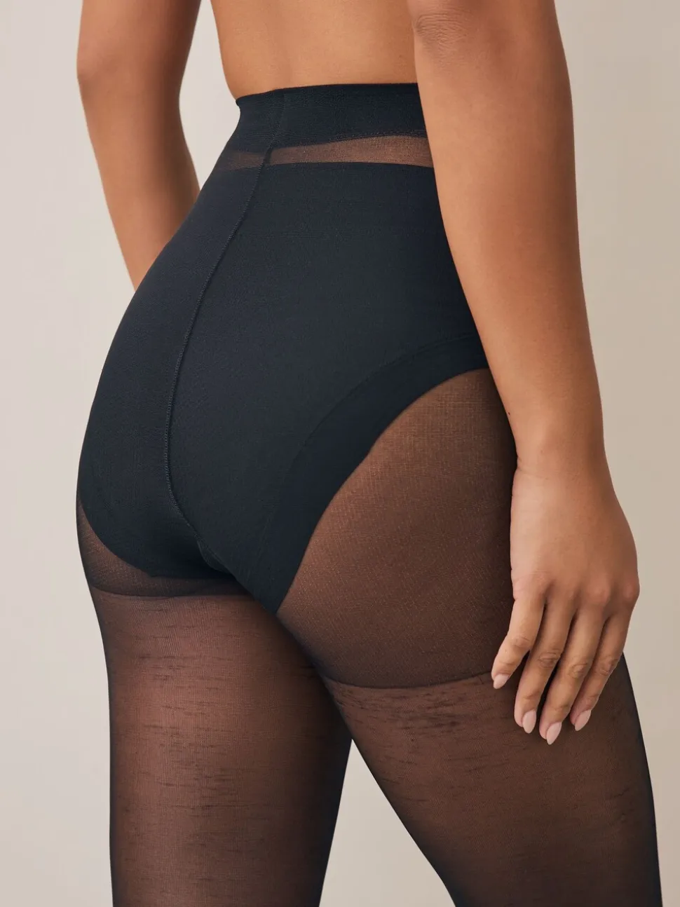 Zwart - Set van 3 glanzende 20 deniet panty's