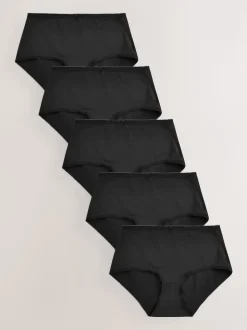 Zwart - Set van 5 slipjes van microvezels