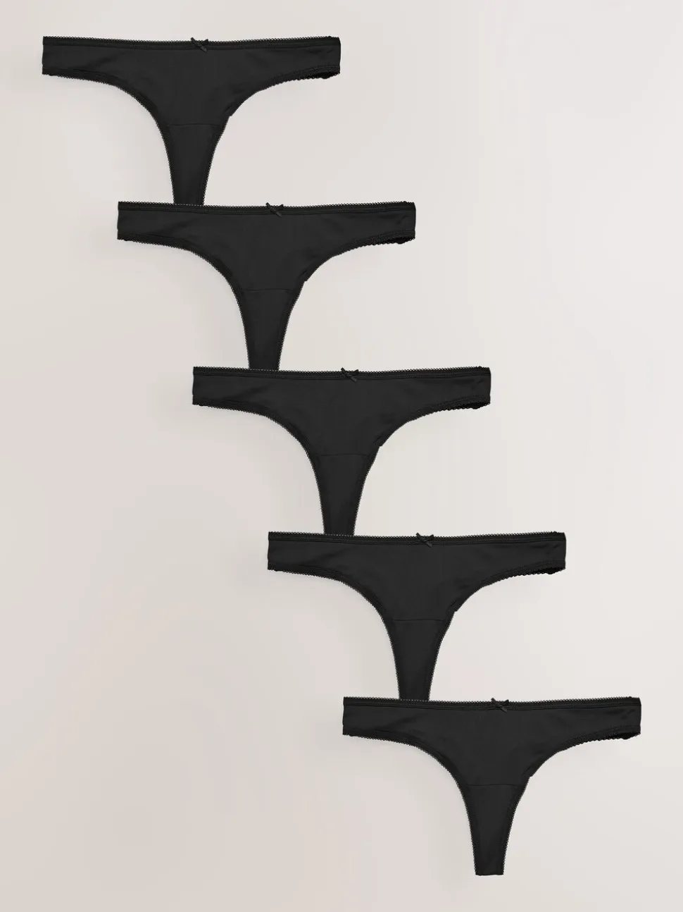 Zwart - Set van 5 slipjes van microvezels