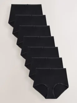 Zwart - Set van 7 slips met hoog katoengehalte