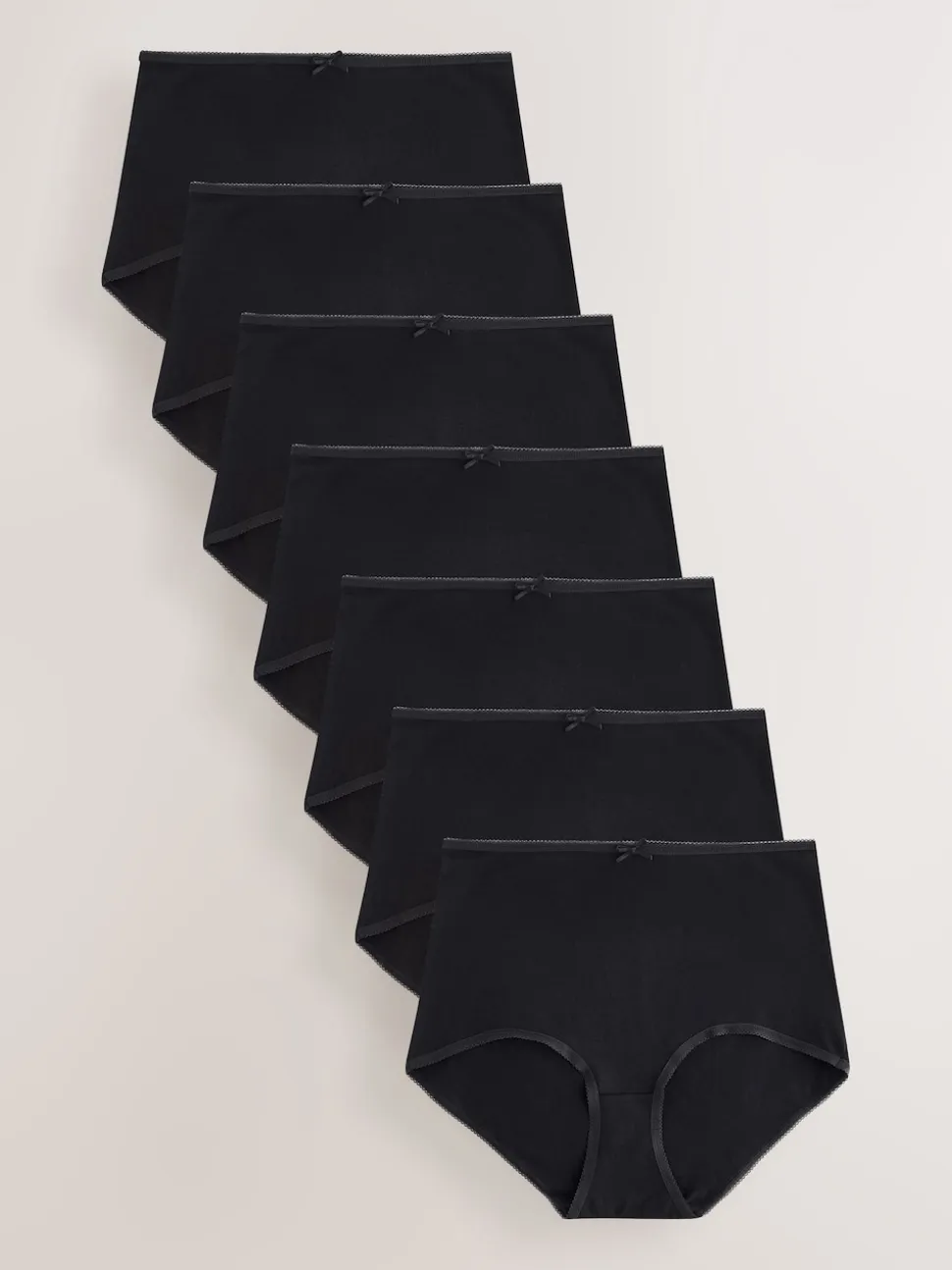 Zwart - Set van 7 slips met hoog katoengehalte