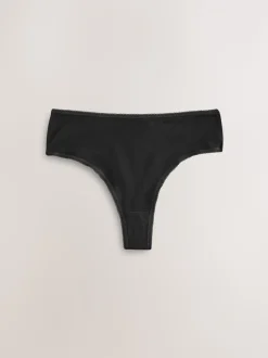 Zwart - Set van 5 slips met hoog katoengehalte