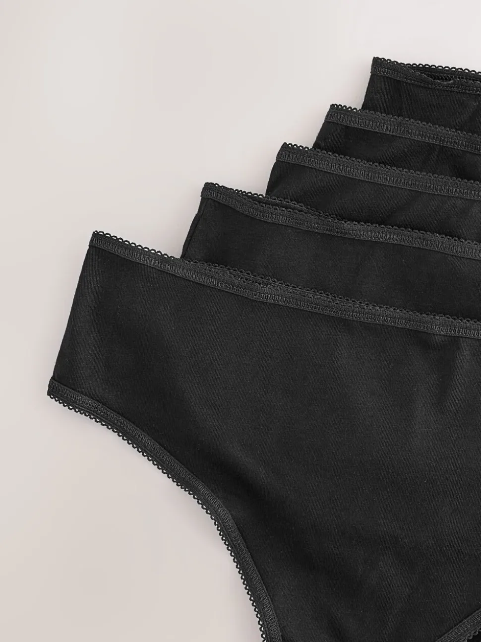 Zwart - Set van 5 slips met hoog katoengehalte