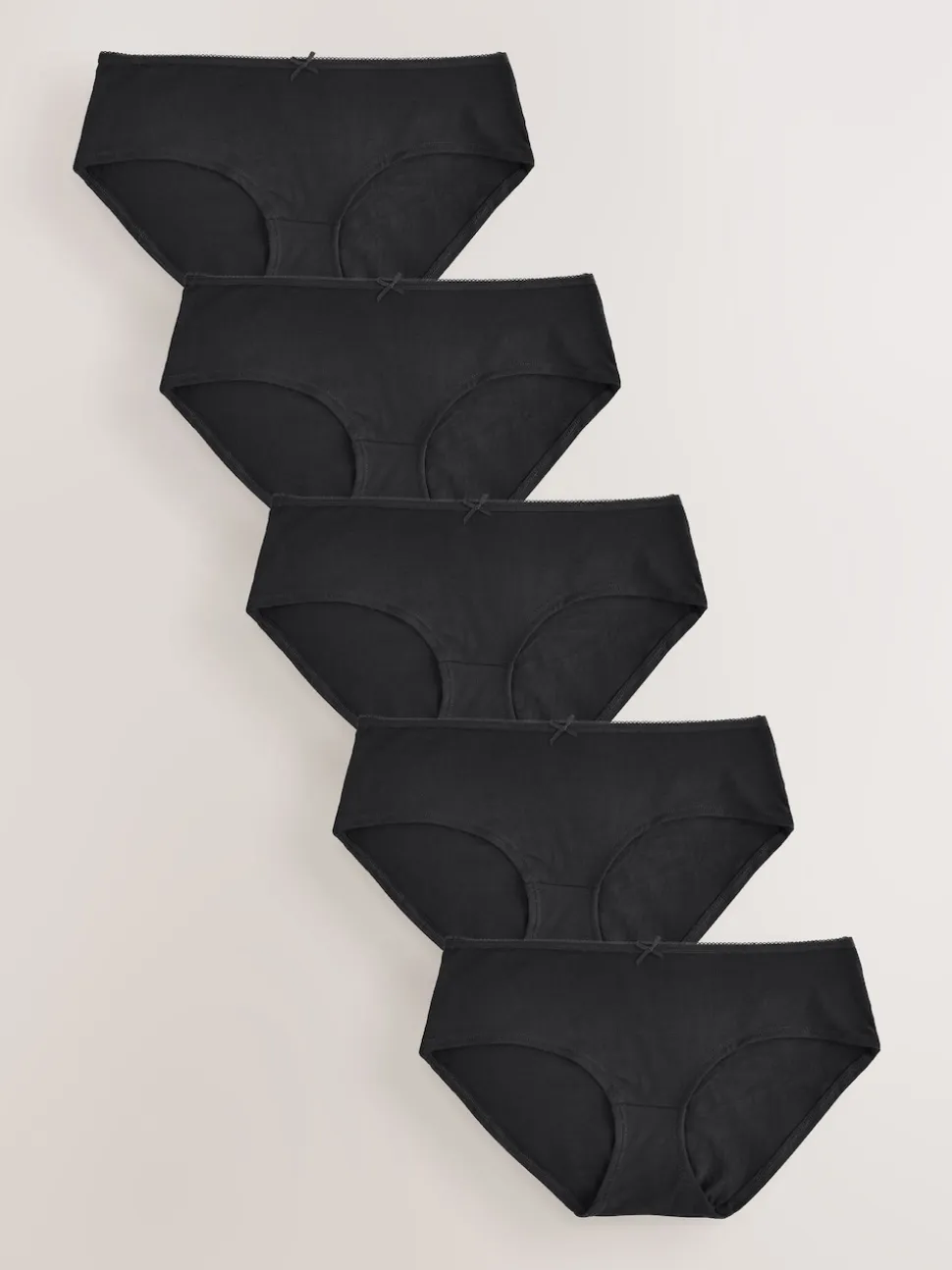 Zwart - Set van 5 slips met hoog katoengehalte