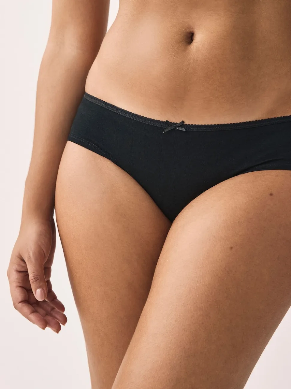 Zwart - Set van 5 slips met hoog katoengehalte