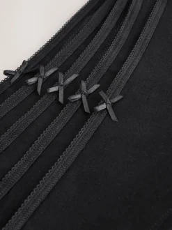 Zwart - Set van 5 slips met hoog katoengehalte