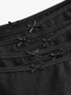 Zwart - Set van 7 slips met hoog katoengehalte