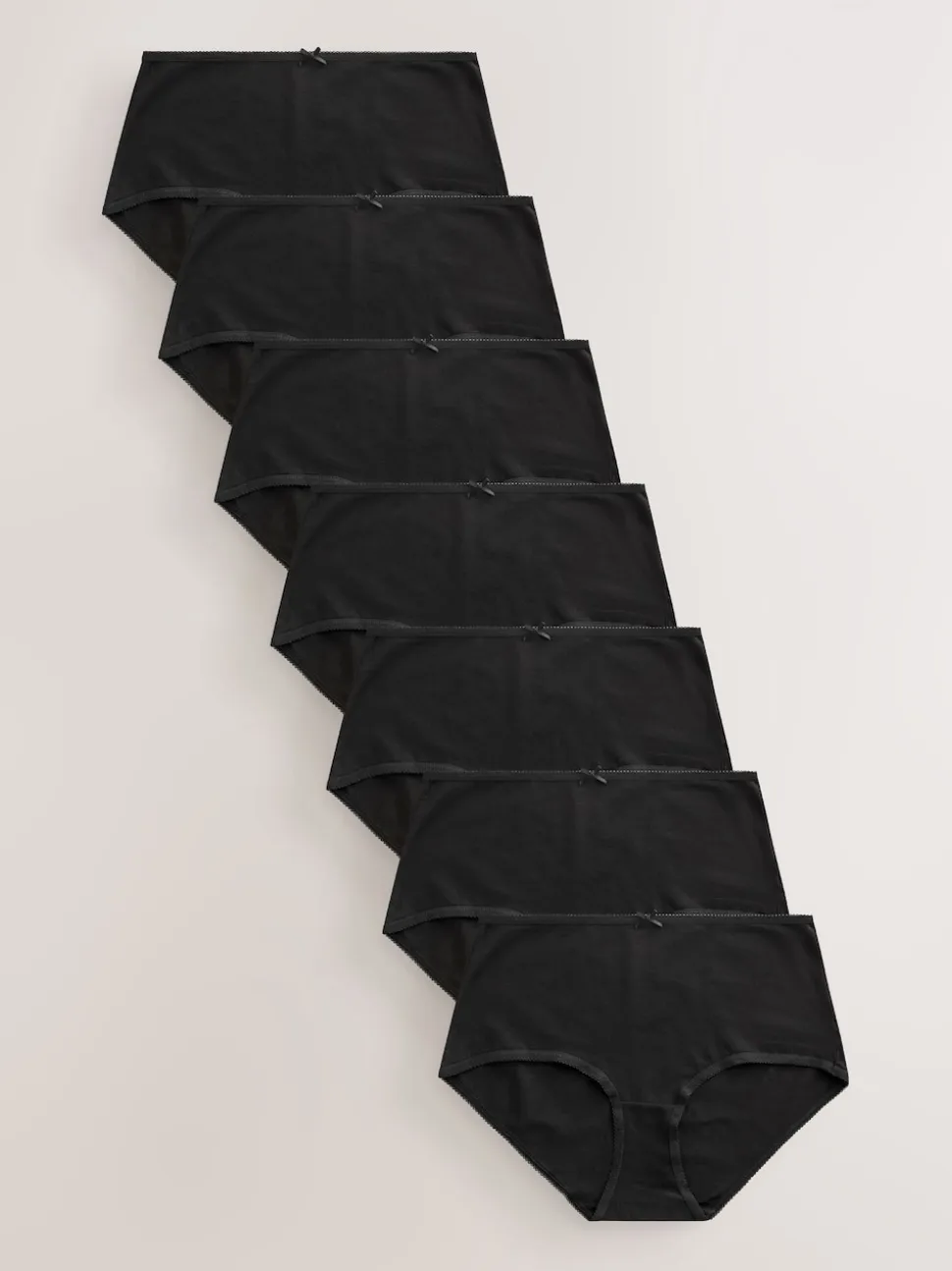 Zwart - Set van 7 slips met hoog katoengehalte