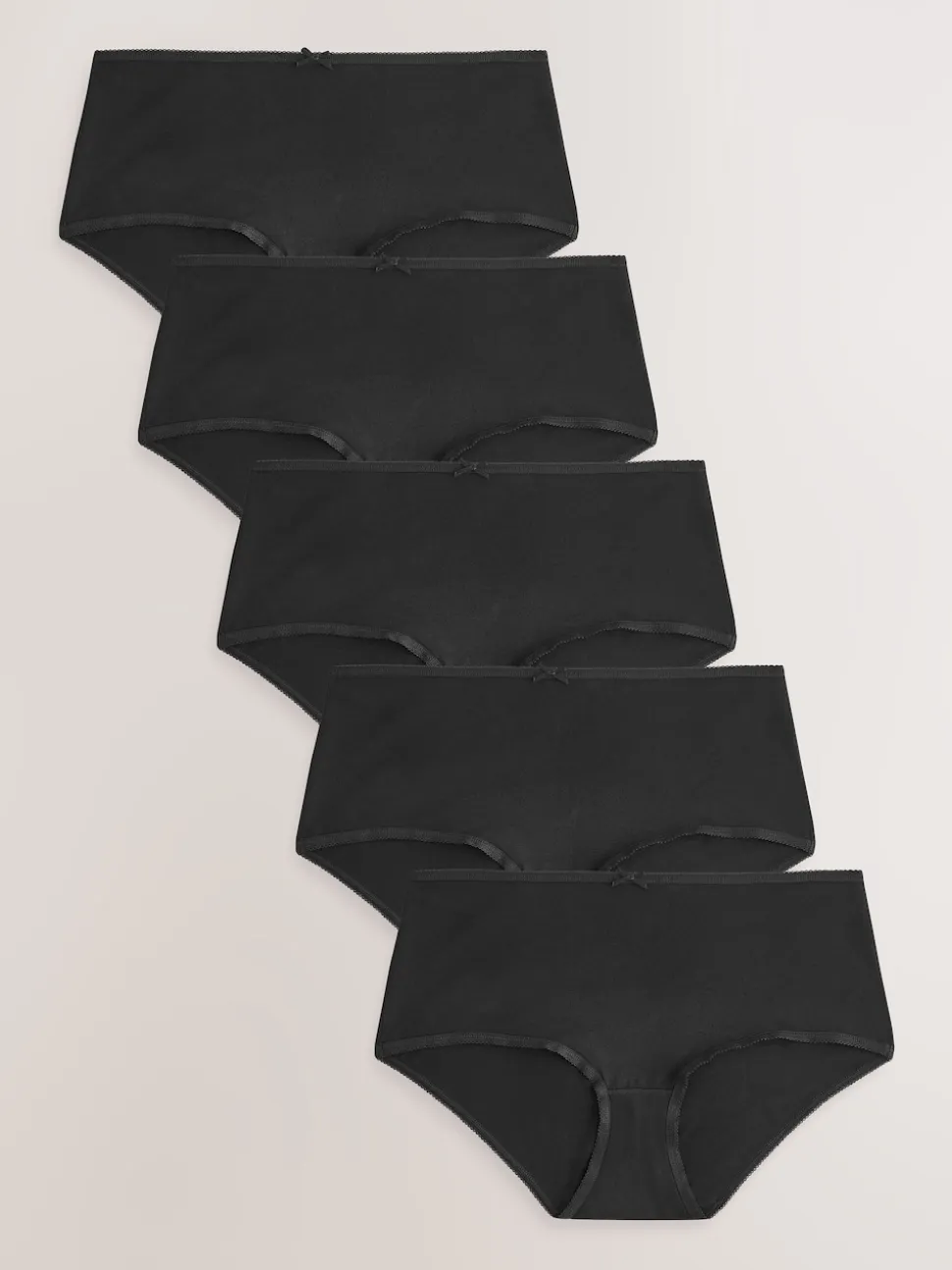 Zwart - Set van 5 slips met hoog katoengehalte