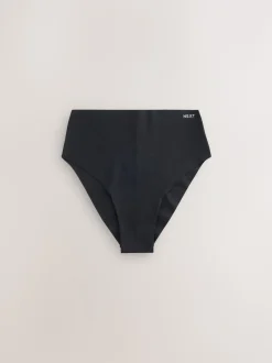 Zwart - Set van 3 slips van katoenmix zonder VPL
