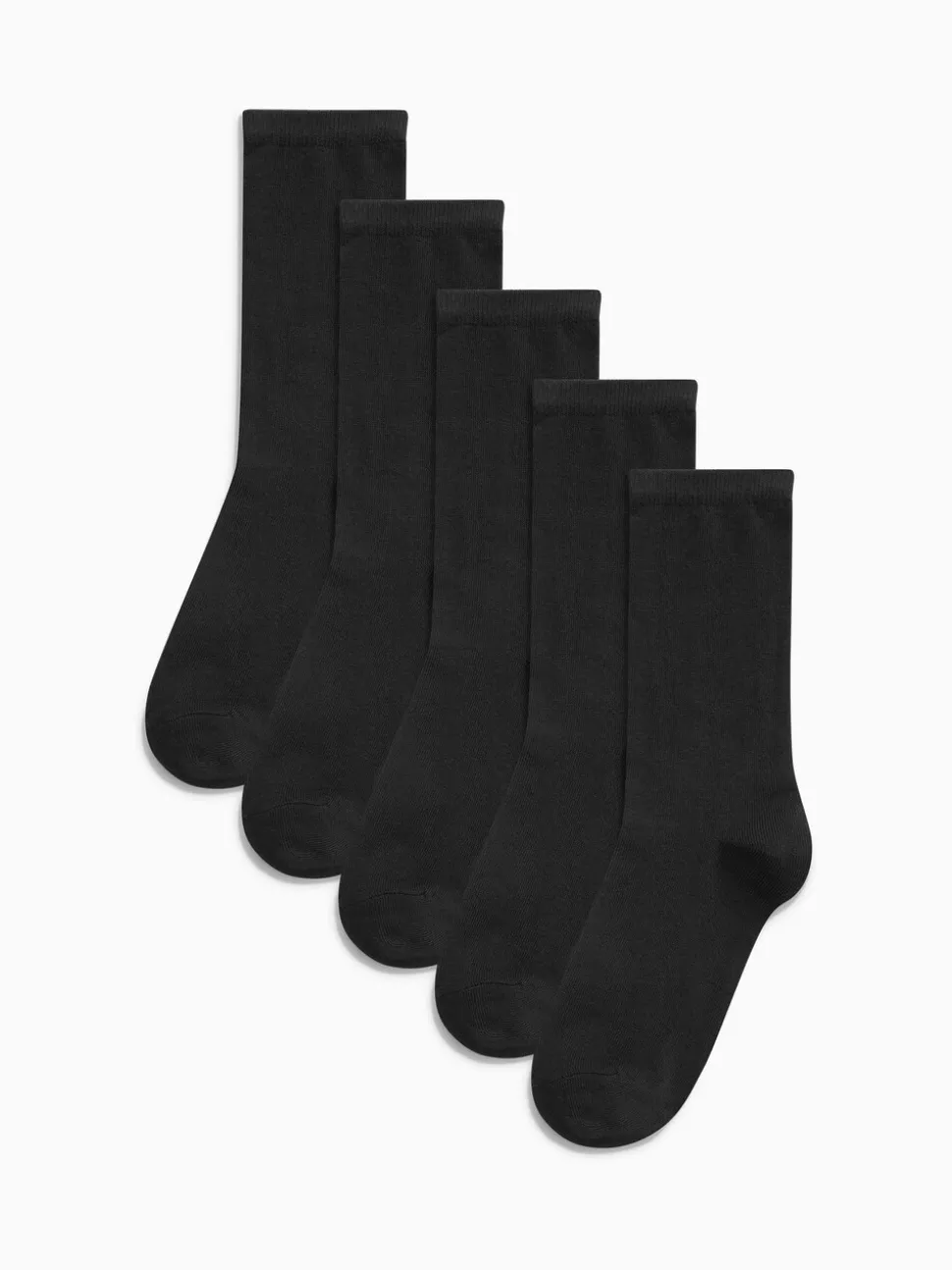 Zwart - Set van vijf paar basic enkelsokken