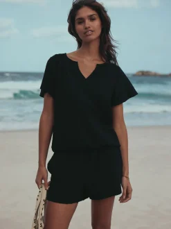 Zwart - Shirred Jersey Shorts