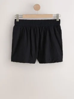 Zwart - Shirred Jersey Shorts
