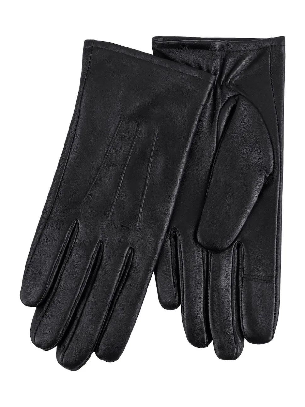 Zwart - Shopper 3 Point Smartouch winterleren handschoenen