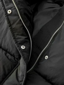 Zwart - Shower Resistant Mid Length Padded Coat