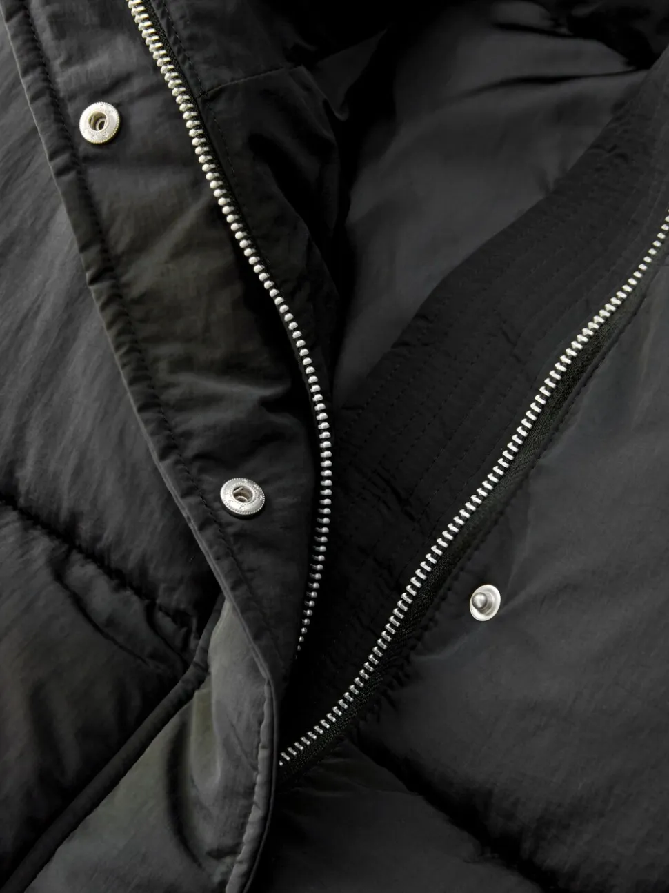 Zwart - Shower Resistant Mid Length Padded Coat
