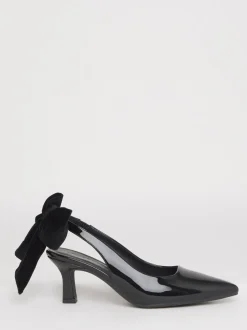 Zwart - Simply Be Back Bow Pointed Toe Heel