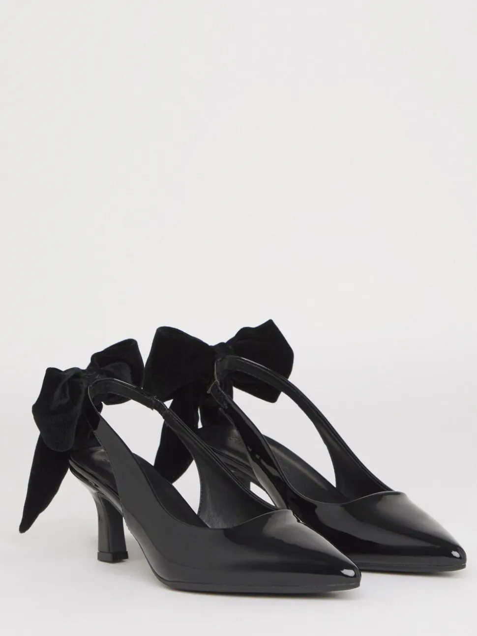 Zwart - Simply Be Back Bow Pointed Toe Heel