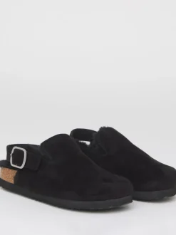 Zwart - Simply Be Fluffy Mules With Back Strap