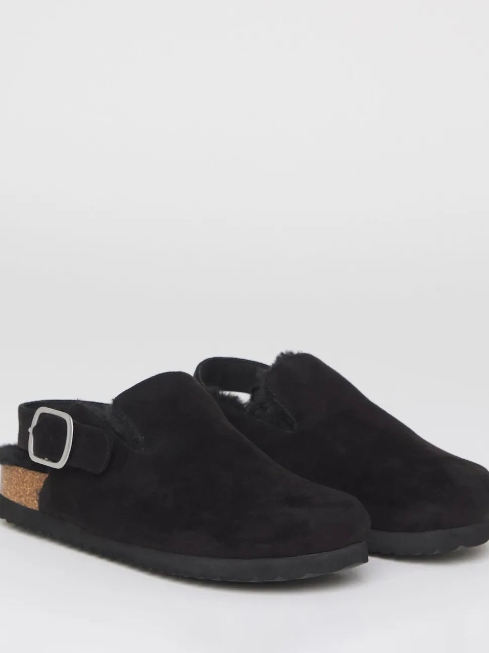 Zwart - Simply Be Fluffy Mules With Back Strap