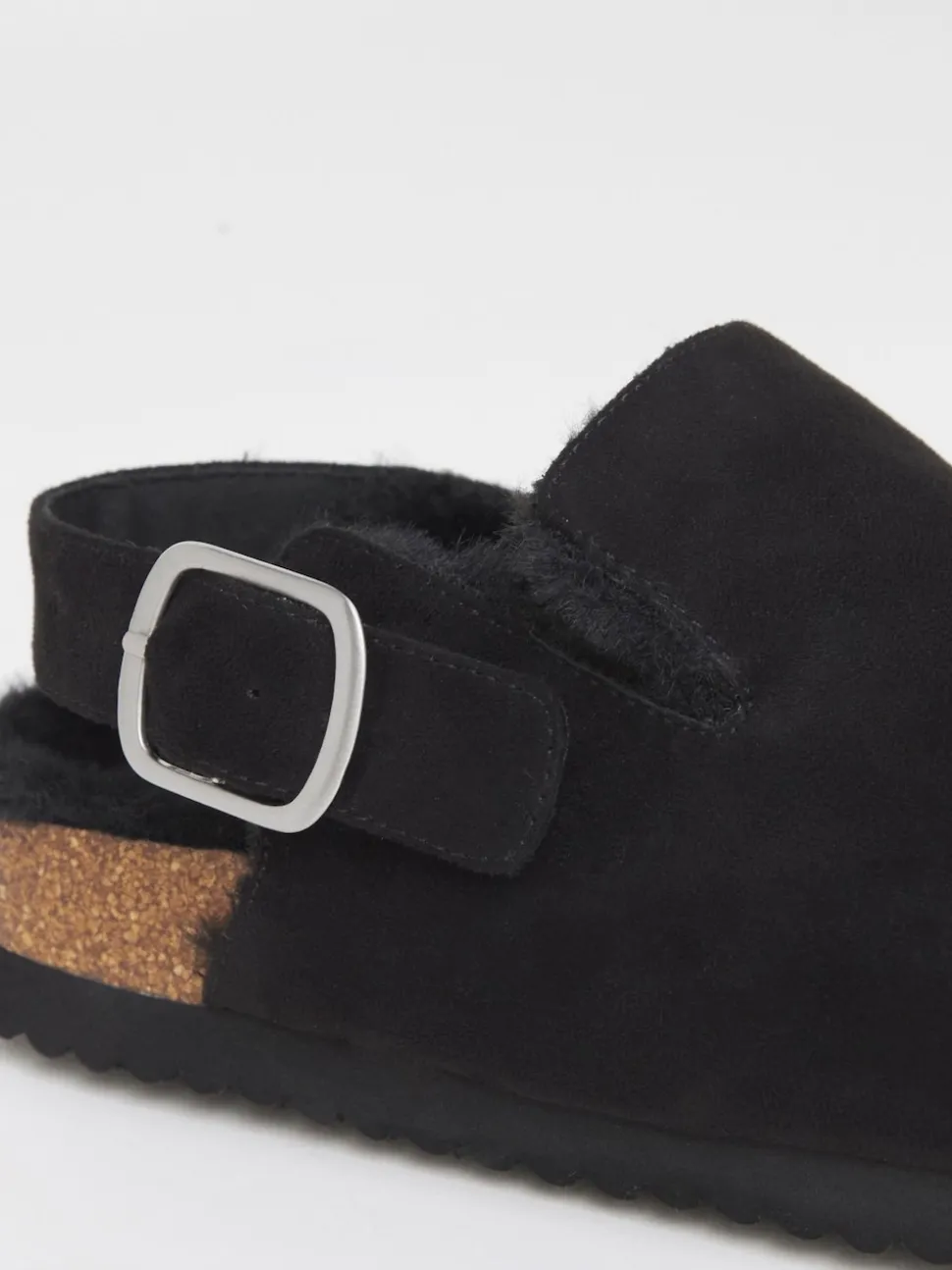 Zwart - Simply Be Fluffy Mules With Back Strap