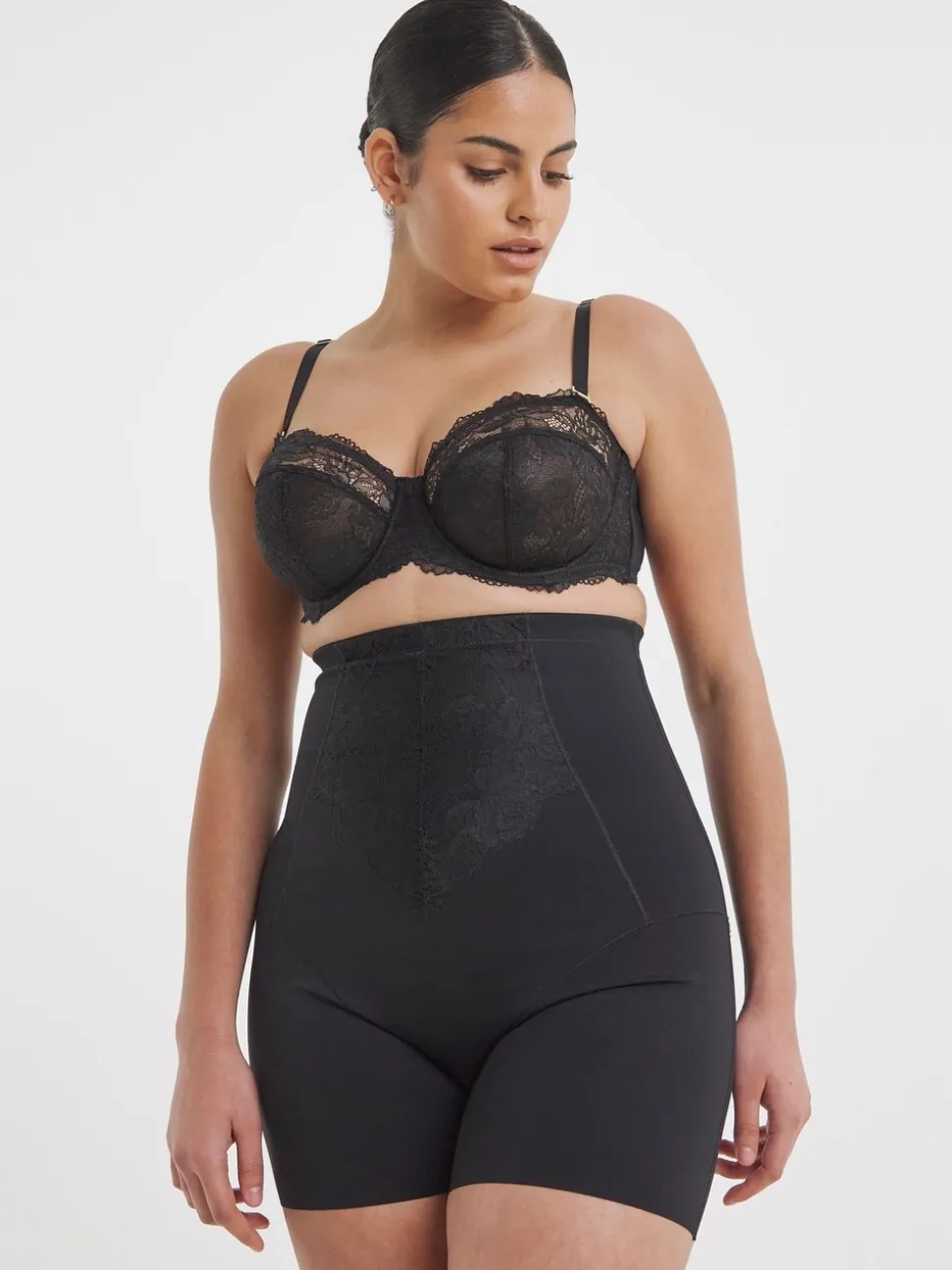 Zwart - Simply Be Magisculpt Ella Lace Thighshaper Frim Control Shapewear & solutions