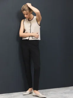 Zwart - Skinny getailleerde broek