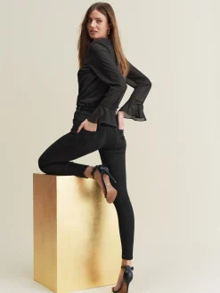 Zwart - Skinny jeans met verlengings- en afslankeffect