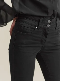 Zwart - Skinny jeans met verlengings- en afslankeffect