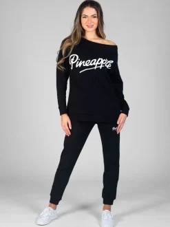 Zwart - Skinny joggingbroek met ananasprint en rits