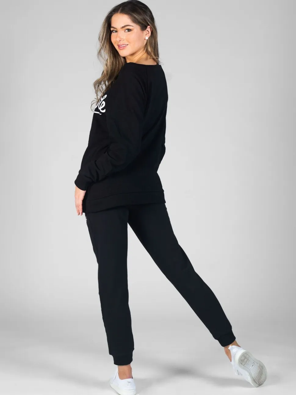 Zwart - Skinny joggingbroek met ananasprint en rits