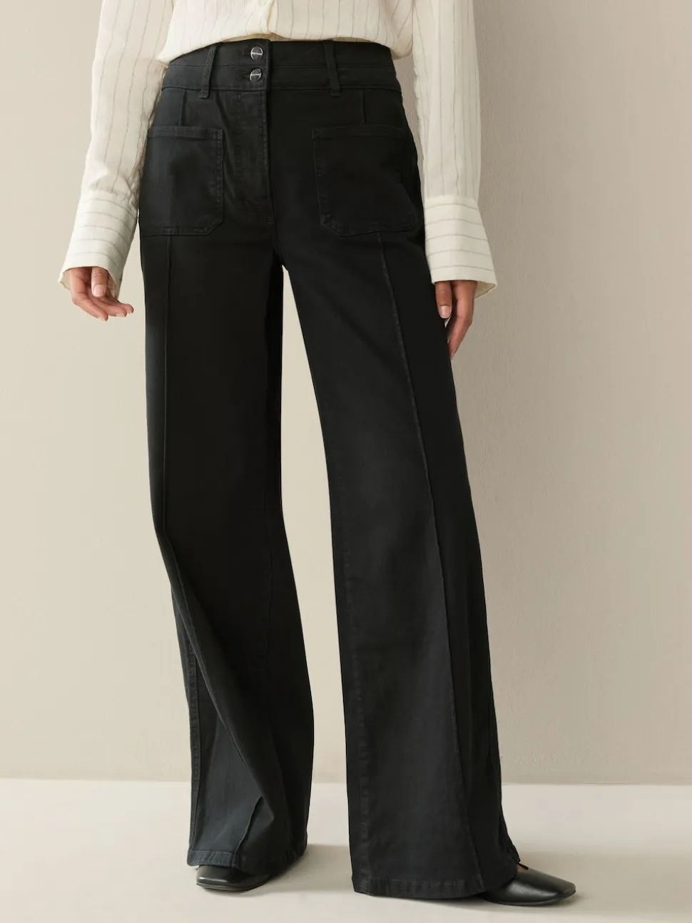 Zwart - Slim Lift and Shape Wide Leg Jeans