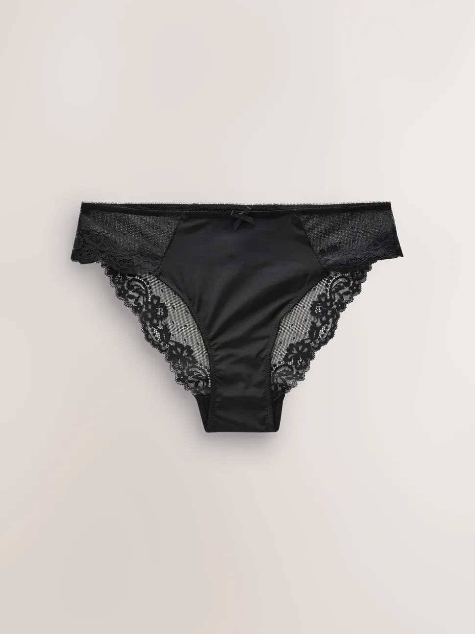Zwart - Slips van mesh en kant