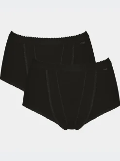 Zwart - Sloggi set van 2 buikcorrigerende slips