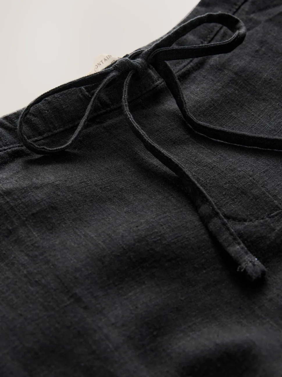 Zwart - Smart Front Linen Blend Wide Leg Trousers
