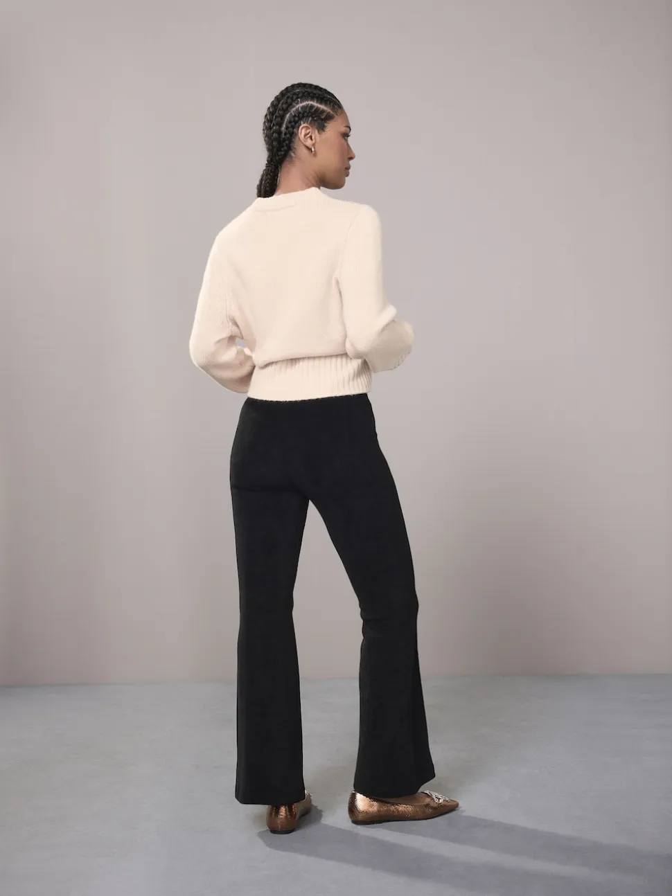 Zwart - Smoothing Corduroy Bootcut Trousers