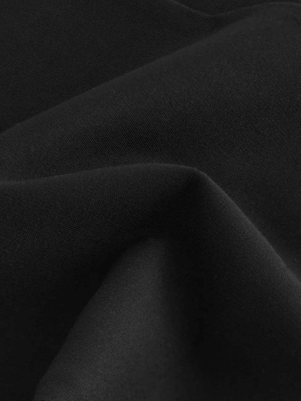 Zwart - Smoothing Ponte Jersey Broek met Wijde Pijpen