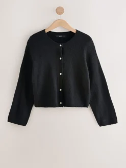 Zwart - Soft Touch Ronde hals Gebreid Vest Met Wol