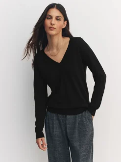 Zwart - Soft Touch V-Neck Cotton Rich Jumpers 2 Pack